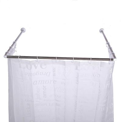 China Sustainable Type Stainless Steel Blister Shower Curtain Rods Bath Curtain Pole U Pack for sale