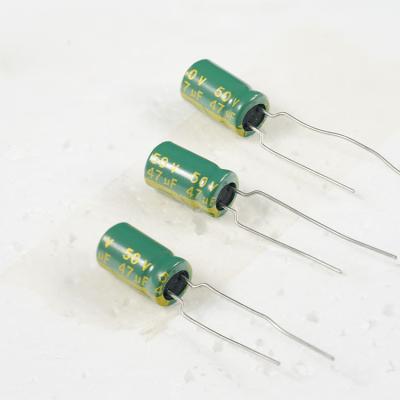 China Power Supply Factory Price With Low Impedance, 47UF 50V Household Appliances High Frequency Aluminum Electrolytic Capacitors for sale