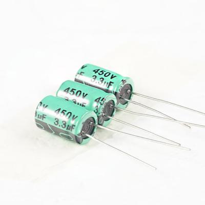 China Consumer Electronics New Design Special Price 3.3UF 450V Aluminum Electrolytic Capacitors for sale