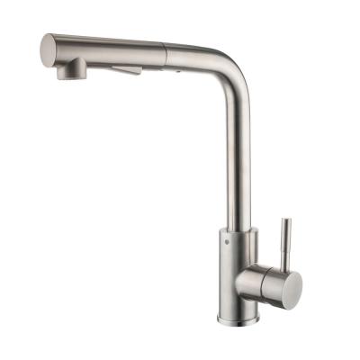 China Pull Out Spray Longan Faucet Commercial Water Faucet 304 Stainless Steel Kitchen Faucets With Pull Out Sprayer Kitchen Mixer Sink Faucets for sale