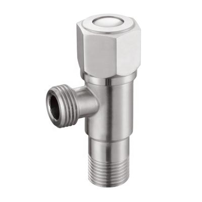 China Quarter Turn Stop Brushed 304 Stainless Steel Quarter Turn Stop Round Angle Valve for sale