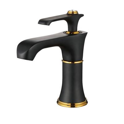 China Australian Standard Thermostatic Faucets Matte Deck Mounted 3 Hole Bathroom Basin Black Antique Brass Faucet for sale