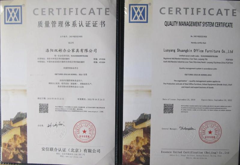 ISO9001 - Luoyang Dbin Office Furniture Co., Ltd.