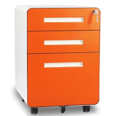 China 3 Drawer Pedestal Steel Movable File Storage Cabinet (Other) Round Adjustable Edge Equipment Desk With Wheels Credenza Metalschubladen Schrank à venda