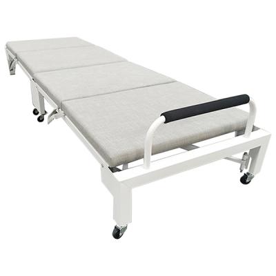 China Modern Steel Folding Foldable Bed Steel Pipe Bed Beds Steel Frame With Side for sale