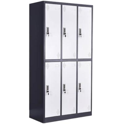 China Armario High Quality Cold Rolled Locker Metal 6 Door Locker Metal Cabinet Lockers 6 Door Armadietto Steel Gym Locker Work Staff Storage for sale