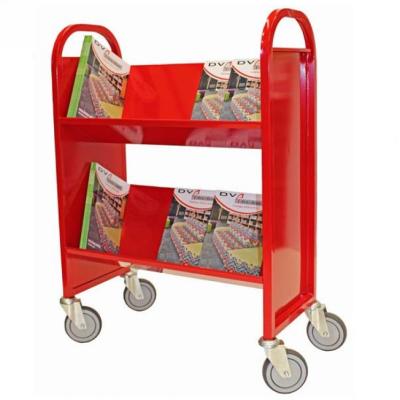 China Modern School Library Metal File Trolley Bookstore Dedicated Silent 3 Tier Book Trolley With Wheels Keranjang buku Carrito De libros for sale