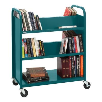 China Modern Rolling Book Cart Metal Book Cart Book Cart On Wheels Classroom Keranjang buku Carrito De libros de libros for sale