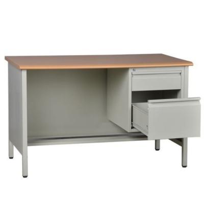 China Custom Steel Frame Computer Desks (Height) Metal Adjustable Black Metal Office Desk with 2 Drawers for sale