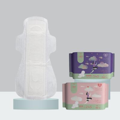 China Super Wholesale White Organic Cotton Absorbent Disposable Sanitary Napkin Pads Overnight for sale