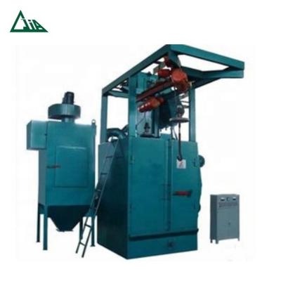 China Q37 hook type rust removal shot blasting machine for heat shrink tube, brass brake fittings for sale