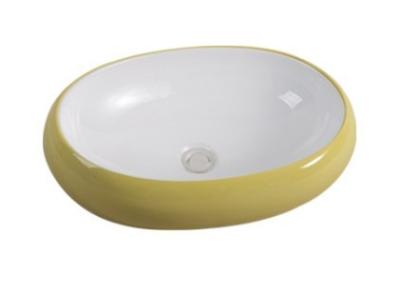 China Bathroom Sanitary Ware Ceramic Sinks Colorful Art Basin/Wash Basin Green/Yellow Dual-Color for sale