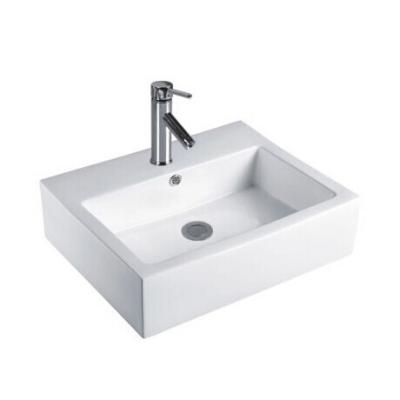 China Countertop Mounting Ceramic Sinks Sanitary Ware Rectangular Art Basin Bathroom Wash Basin for sale