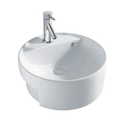 China Sanitary Ware Art Basin Ceramic Sinks Semi-Counter Mounting Basin Bathroom Hand Wash Basin for sale