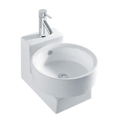 China Bathroom Wall-hung Sinks Sanitary Ware Round Rectangle Ceramic Art Basin Wall-hung Basin for sale