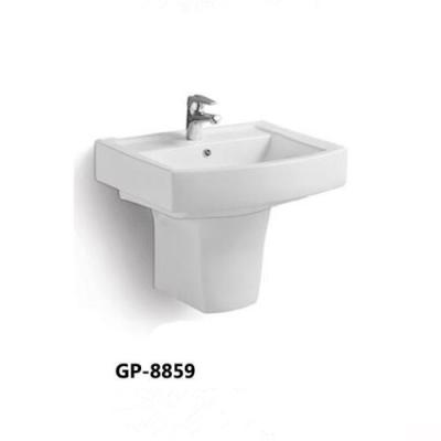 China Hot Sale New Design Bathroom Ceramic Wash Basin White Color Single hole Wall-hung Sinks for sale