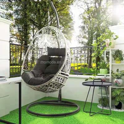 China Weather Resistant Modern Outdoor Furniture Egg Shaped Swing Standing Chair Indoor Hanging Chair For Hotel Beach for sale