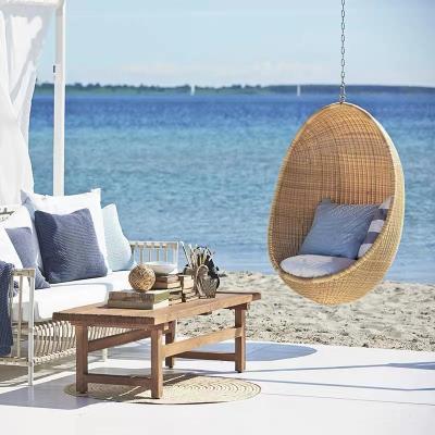 China Garden Weather Patio Balcony Rattan Wicking Resistant Outdoor Furniture Hanging Swing Egg Chair for sale