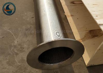 China Gekerbter Flansch-Draht Mesh Tube Full Welding Johnson Vee Wire Screen SS 304 zu verkaufen