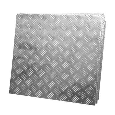 China Diamond Checkered 5086 Walls Building Material Designed Aluminum Embossed 5 Bars Door Sheet for sale