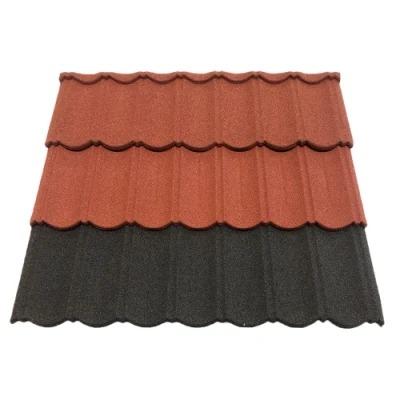 China Waterproof Stone Coated Metal Roofing Tiles/Zinc-Aluminum Coating&Stone Chip Light Weight Stone Coated Roofing Tile for sale