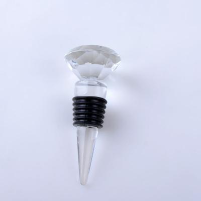 China Diamond Crystal Glass Wine Bottle Stopper clear stocked for sale