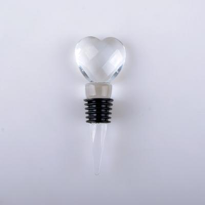 China Viable Clear Heart Shaped Crystal Glass Wine Bottle Stopper for sale