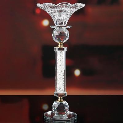 China home decoration heavy solid crystal glass tealight candle holder for sale