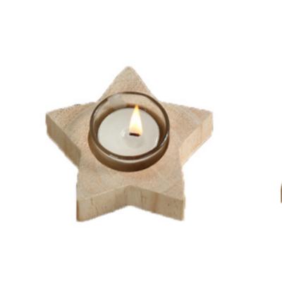 China Good Classic Driftwood Star Shape Wooden Tealight Candle Holder for sale