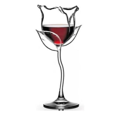 China Eco-Friendly Creative Rose Flower Shape Wine Glass for sale