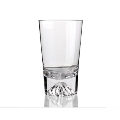 China Eco-friendly 400ml Fuji Mountain Snow Whiskey Glass Glass Juice Cup Transparent Wine for sale