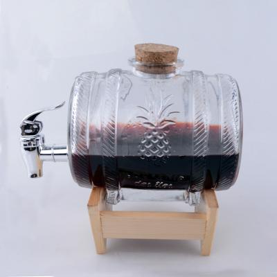 China 1000ML Europe Barrel Glass Decanter for sale