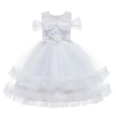 China Washable Lace Children's Bow Flower Party New Arrival Costume Baby Ball Gown Princess Girls Dress Infant Girls Birthday Dresses for sale