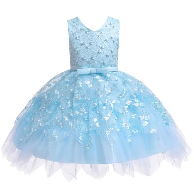 China New Washable Princess Beauty Pageant Sleeveless Host Girl Birthday Dress Baby Kids Party Flower Dress for sale