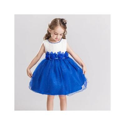 China Girls Princess Beauty Dresses Kids Washable Sleeveless Flower Mesh Dresses for sale