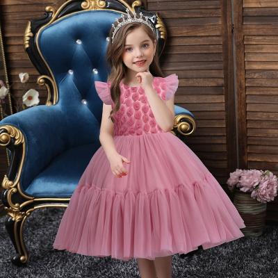 China Washable Girls Flower Princess Children Pageant Dress Kids Tulle Ball Gown Dresses For Celebration Party Birthday Bridesmaid Gift Hot for sale