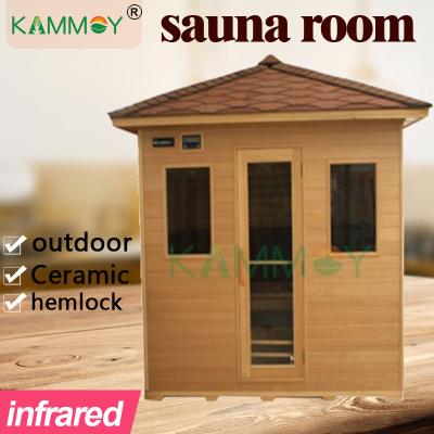 China Kammoy House Dry Steam Outdoor Portable Personal Canadian Hemlock Family Room Computer Control Panel Sauna Cedar Sauna Custom CABI for sale