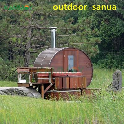 China Custom Barrel Cedar Sauna Room Computer Control Panel Sauna Tailor Room Portable Outdoor Wooden House Dry Steam kammoy Canadian Hemlock for sale