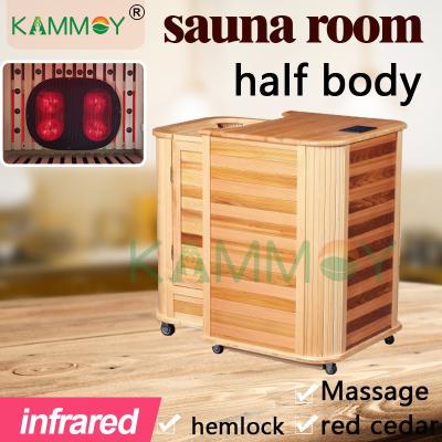 China Cedar Factory Supply Canada Wood Hemlock Outdoor Sauna Computer Control Panel Sauna Computer Control Panel Red Mobile Steam Half Far Infrared Room Dry Boday Sauna for sale