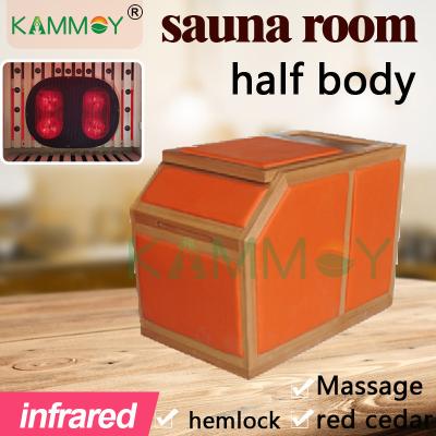 China Hemlock Canada Factory Mini Computer Control Panel Sauna Boiling Water Bath Sauna Portable Far Infrared Sauna Rooms Half Household Wooden Direct Movable Body for sale