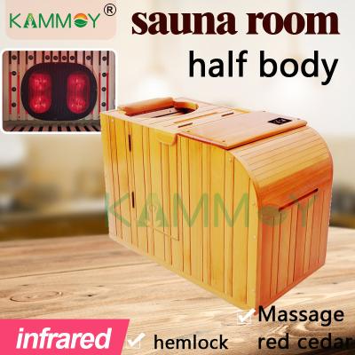 China Portable Far Infrared Direct Sauna Boiling Water Sauna Sauna Rooms Red Cedar Hemlock Canada Computer Control Panel Wooden Half Body Movable Plant Mini for sale