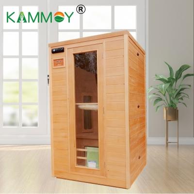 China Canada direct kammoy movable wooden hemlock sauna room computer control panel steam room factory red dry far infrared portable sauna for sale