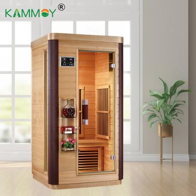 China Factory Supply Panoramic Barrel Sauna Computer Control Panel Canada Style Wooden Windows Style Weather Packing Room Outdoor Red Solid PCS Feature for sale