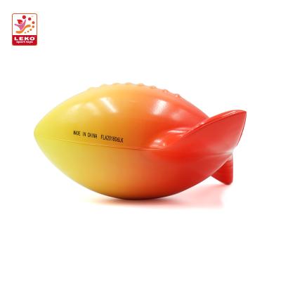 China 360Â ° Full Color Printing Leko Fish Shape Full Color Printing PU Foam Rugby Ball American Football for sale