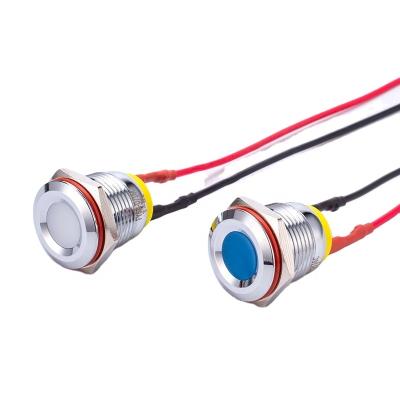 China 16mm Brass Metal Led Indicator Lamp Blue Orange Pink 12V 3V 220V Purple White Red Yellow Red Green Light Waterproof for sale