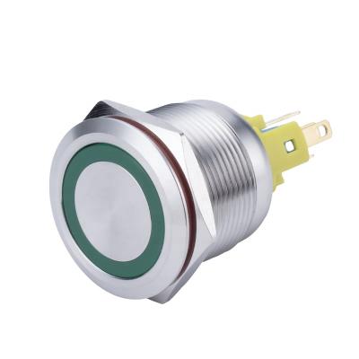 China Control System 22mm 6 Pin Ring Led Light Momentary Led Electronic Push Button Switch Metal Push Button Switch for sale