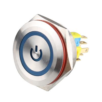 China 304Stainless Steel 30mm Metal Push Button Switch 3V Waterproof 12V 24V 36V 110V 220V Led Self Locking Button Switch Electrical Switch for sale