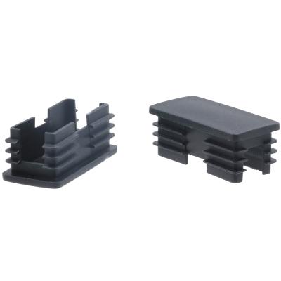 China Block Up Pipe 50x25x20mm Male Thread Square Pipe Plug Plastic Pipe Cap With Custom Shape for sale