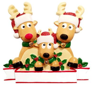 China 2021 Home Festival Decoration Amazon Diy Name Wishes Resin Elk Christmas Tree Christmas Pendant Ornament for sale