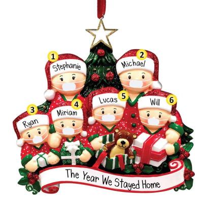 China Christmas Crafts Gift Face Santa Christmas Tree Home Decoration Personalized Pendant Decoration Last Name for sale